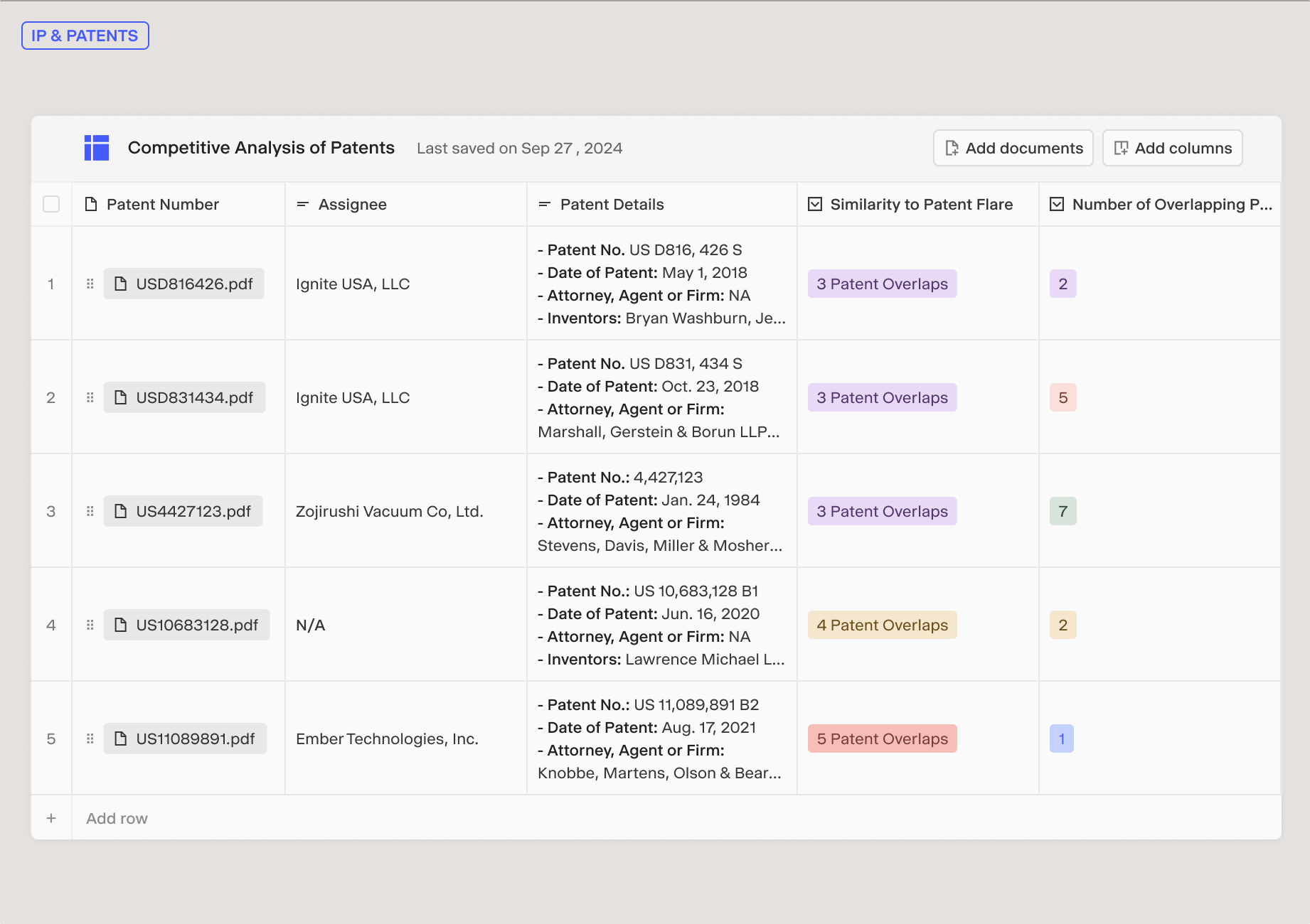 Surface patent overlap